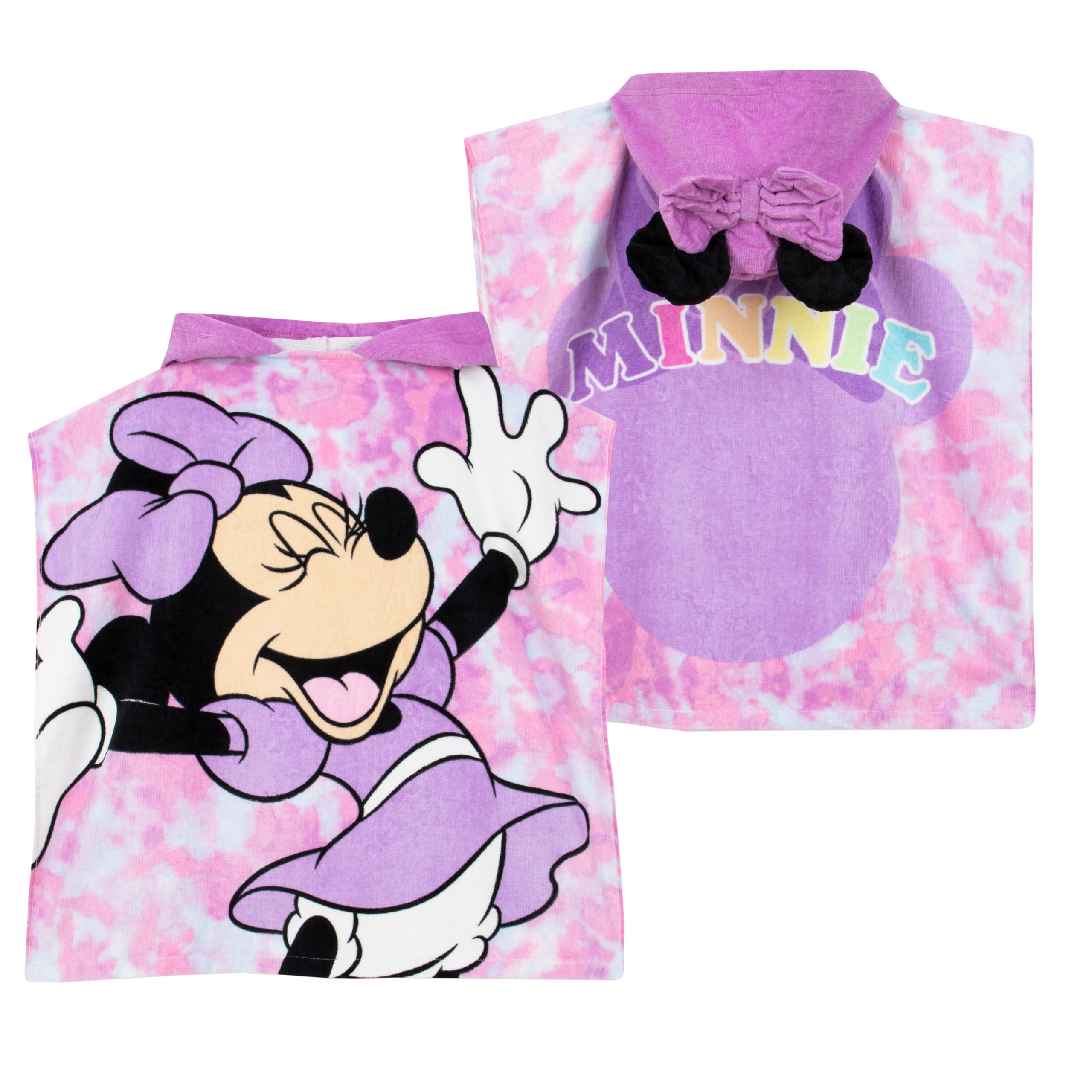 Disney Minnie Mouse Poncho De Bain Enfant | Serviette De Plage Minnie Mouse | Serviette De Bain | Taille Unique Rose