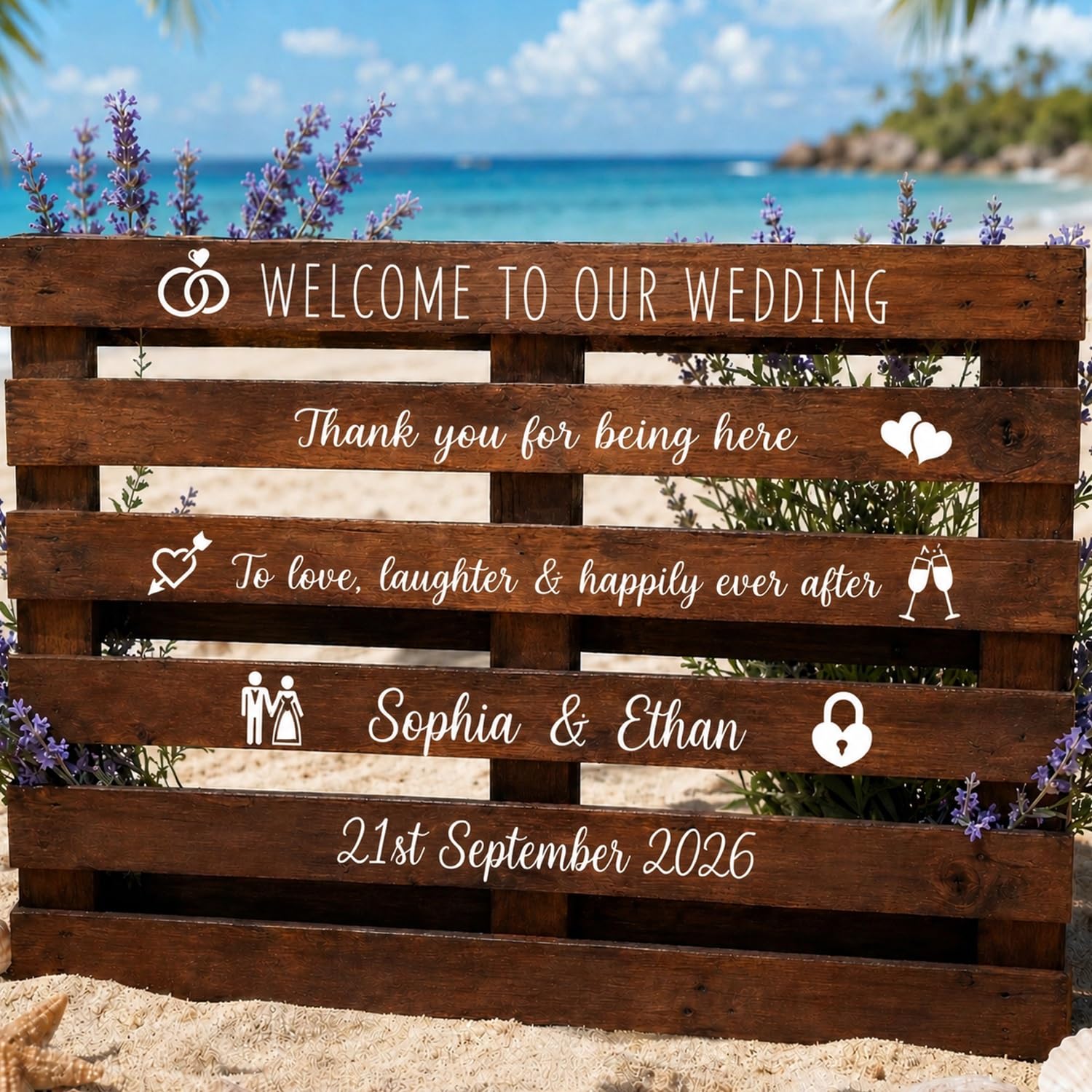 Personalized Wedding Program Sticker for Boards - Custom Order of Events Vinyl Decal - DIY Wedding Ceremony Timeline Lettering