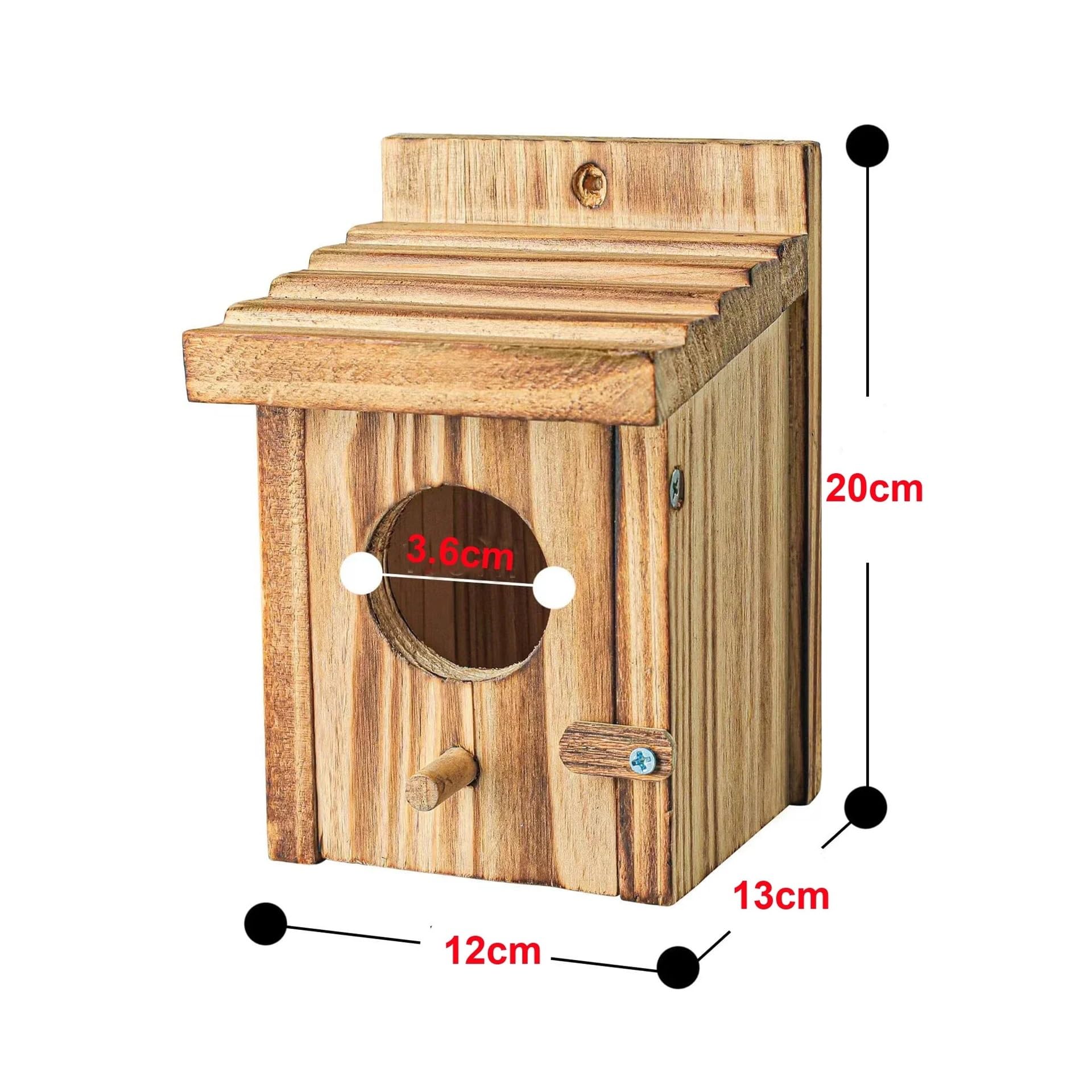 Nido de Madera para pájaros Casitas de Madera for pájaros for Exterior con Poste, casa for pinzones, cardenales y Azules, Colgante for jardín, Casas Rurales