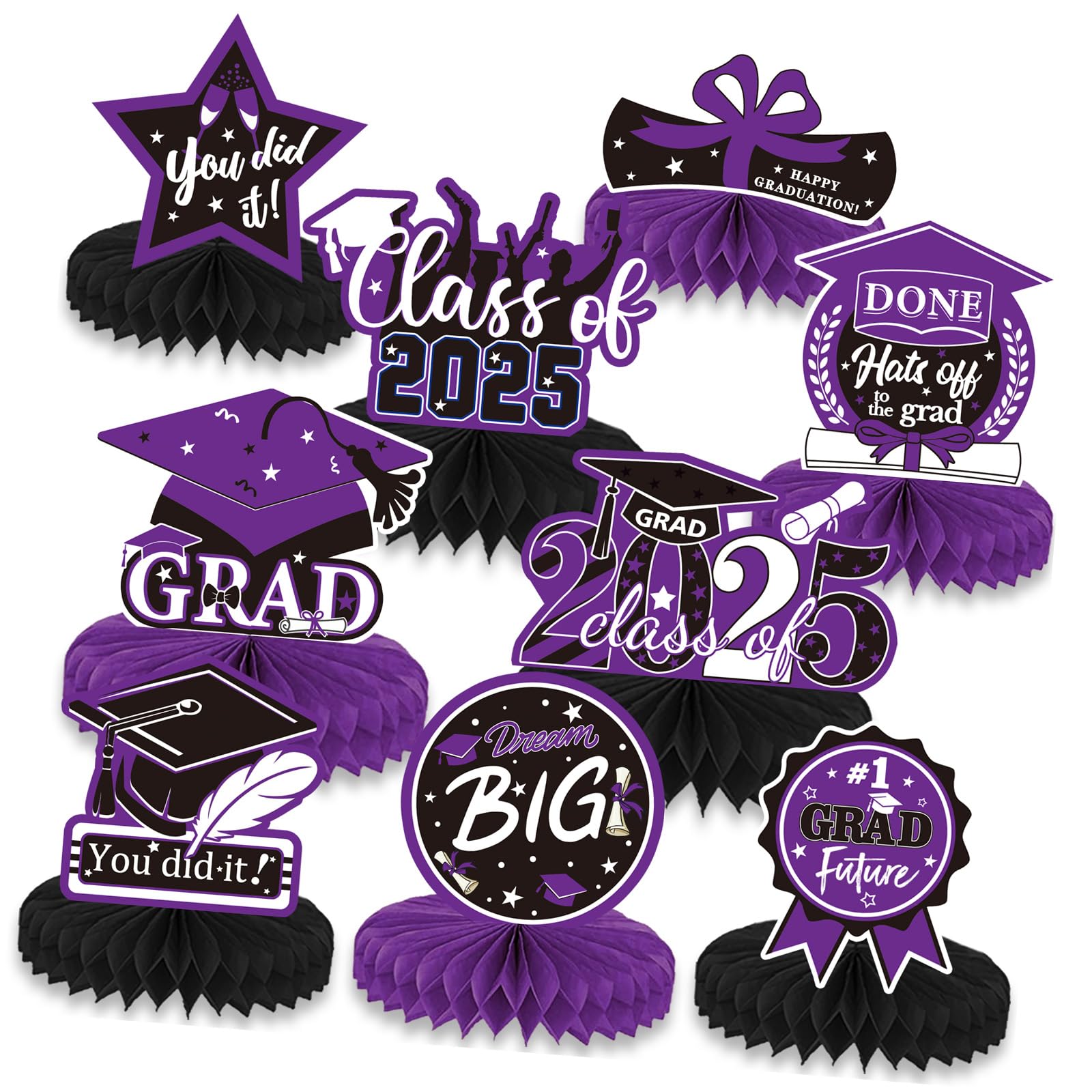 Msioytog 9pcs Graduation Cardboard Centerpieces Perfect for Enhancing Festival Atmospheres At Homes Gatherings and School Event User Friendly Party Supplies