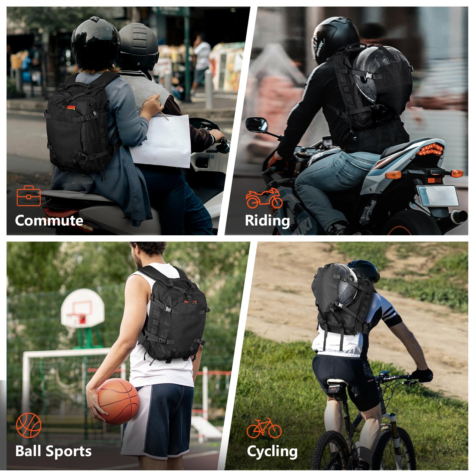 Mochila para casco de moto: mochila para moto de 20l para hombre y mujer