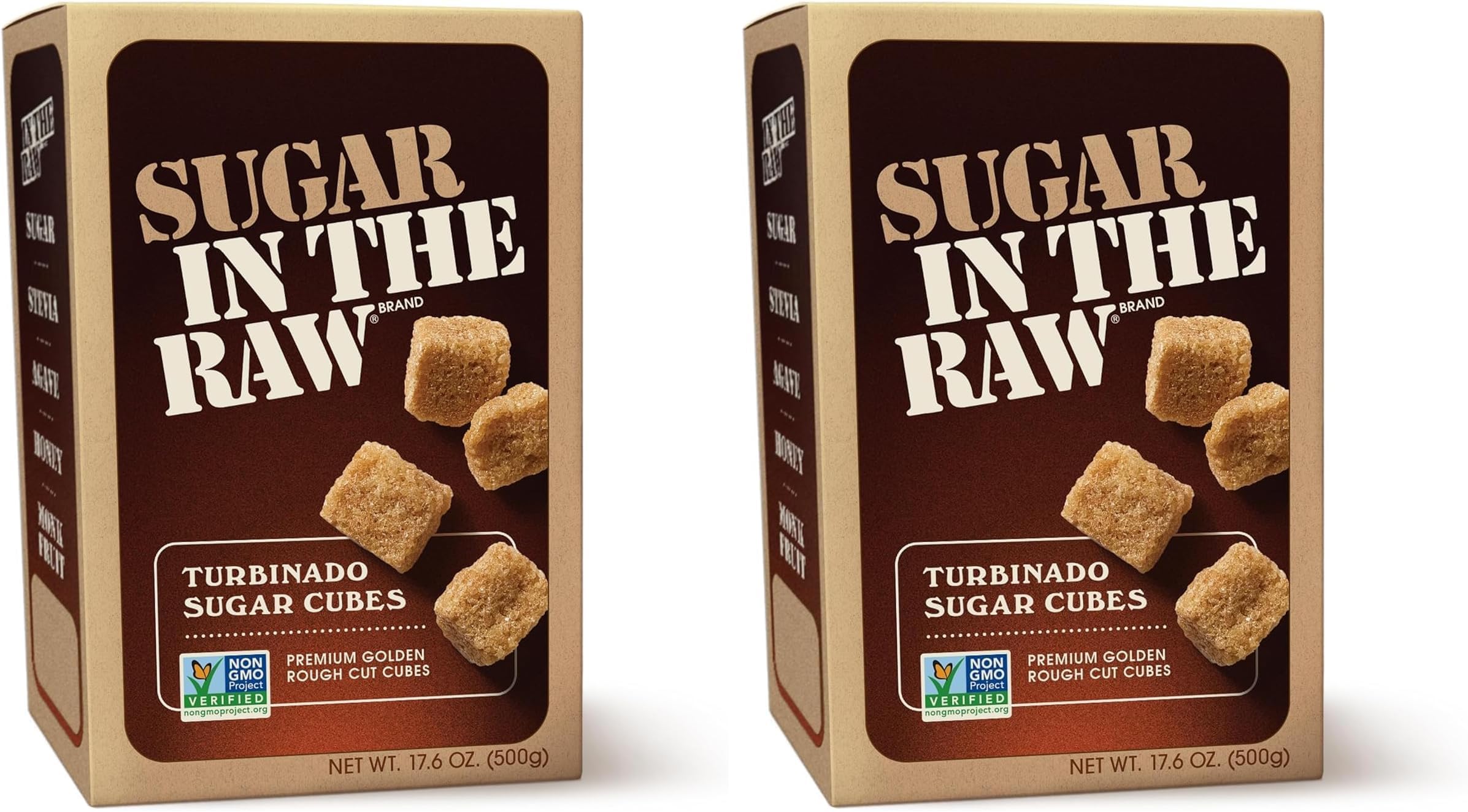 Sugar In The Raw Granulated Turbinado Cane Sugar Cubes, No Added Flavors or erythritol, Pure Natural Sweetener, Hot & Cold Drinks, Coffee, Vegan, Gluten-Free, Non-GMO,Pack of 2