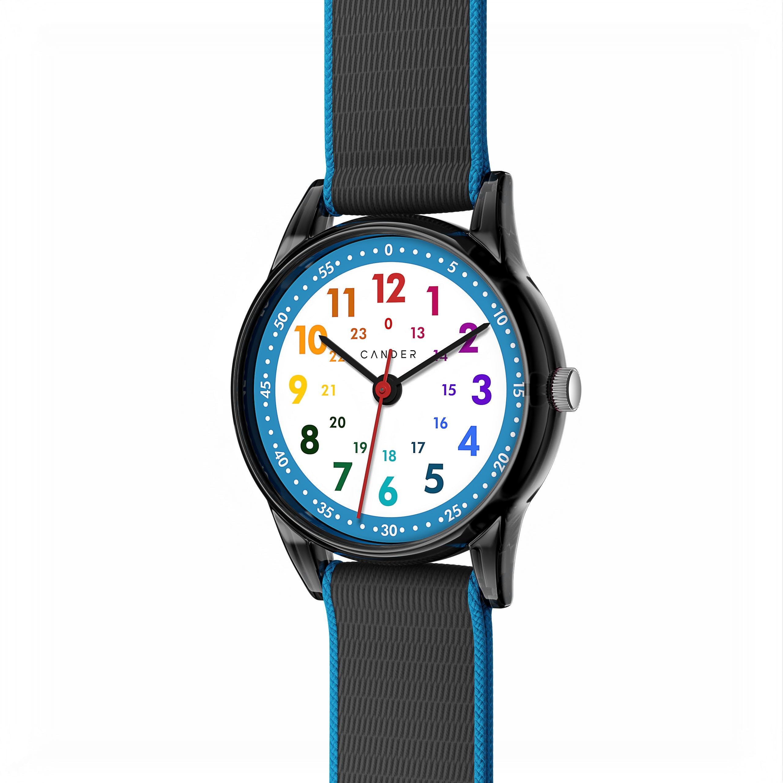 Cander Berlin MNA 0130 S Montre d'apprentissage analogique pour enfant fille et garçon Étanche 3 ATM, bracelet