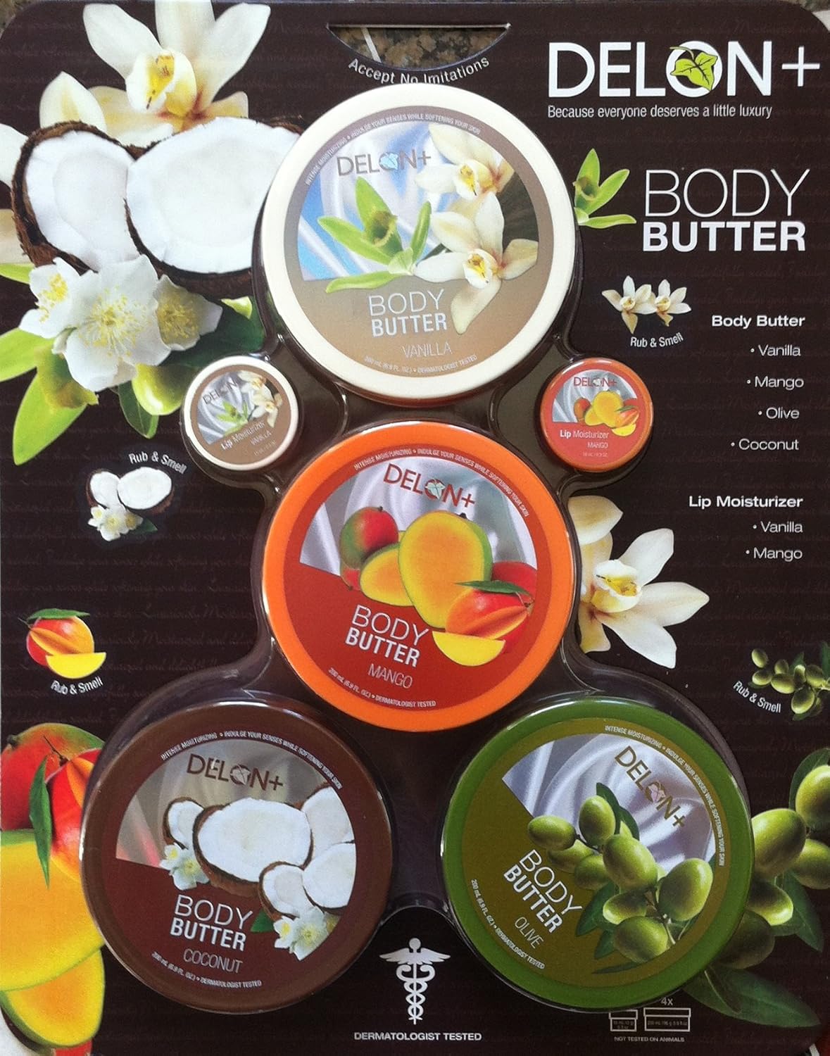 Delon Body Butter Variety Set with Lip Moisturizer