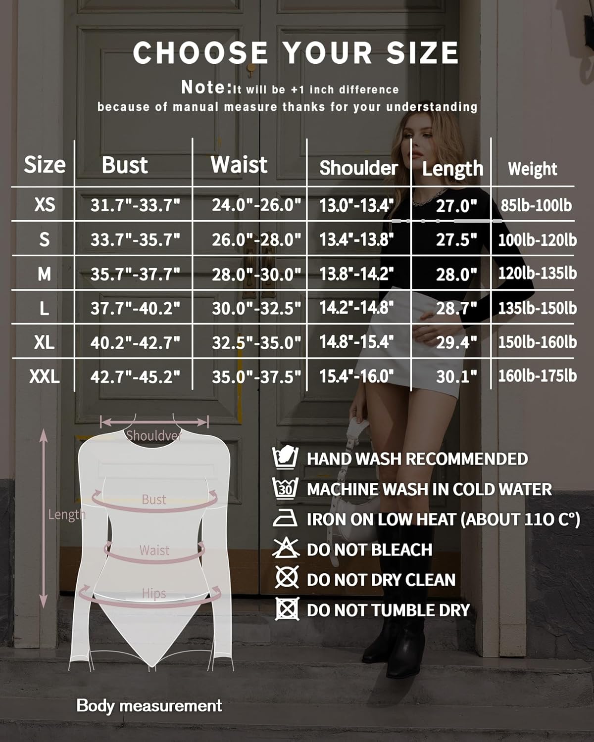 MANGOPOP Crew Neck Bodysuits for Women Long Sleeve Body Suit Going Out T Shirts Tops - Image 6