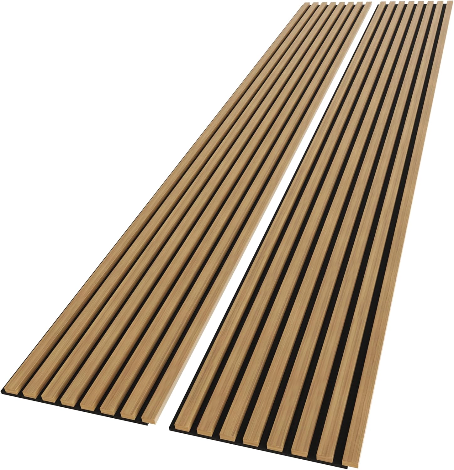 Dogberry 2 Pack Acoustic Wood Wall Panels, Decorative Soundproof Panels for Walls and Ceiling,n, 3D Slat Wood Wall Panels (94.49” x 25.4” Total Coverage, Natural Oak),