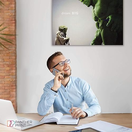 Miniatura 2 de Panther Print, Lienzo decorativo para pared, película de cómics de Yoda y Hulk, impresiones de imágenes de superhéroes de los Vengadores, impresión