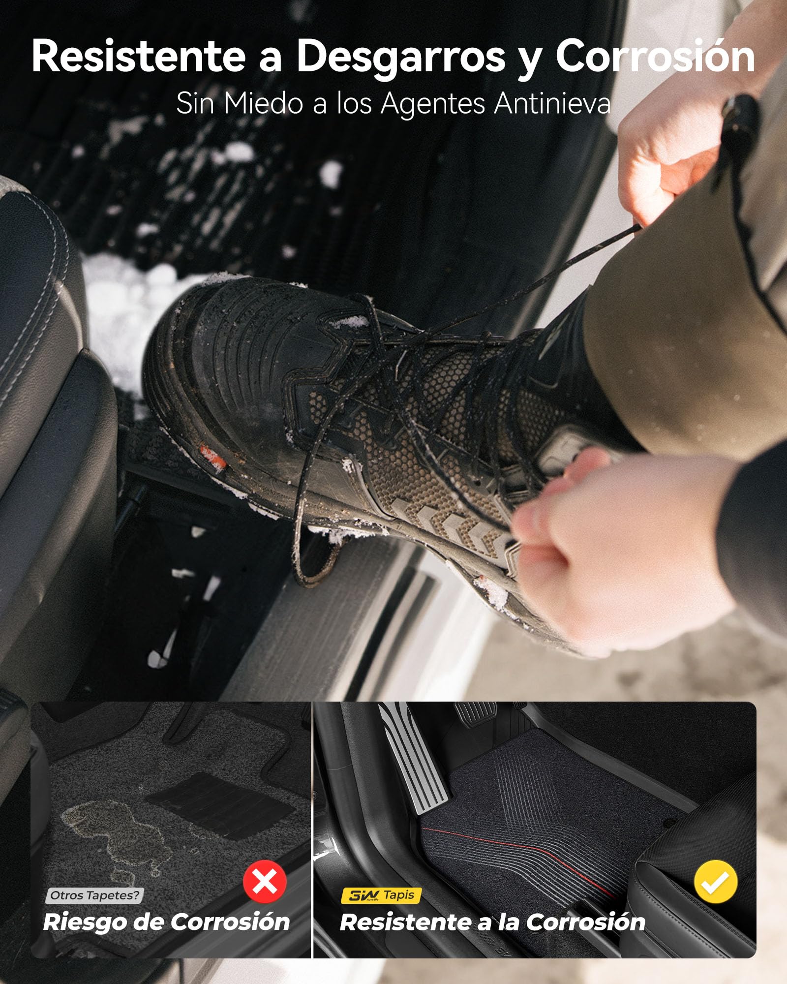3W Alfombrillas Tesla Model Y Juniper 2025 2026 para Standard/Premium/Performance, Juego TPE Todo Clima Impermeable, Protección Interior Personalizada 5 Plazas, Accesorios Coche