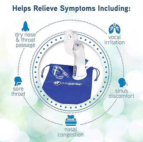 Miniatura 6 de PureGuardian MST55 Inhalador portátil de vapor y niebla caliente, bandeja de aceite esencial, tratamiento de vapor natural de mano ideal para