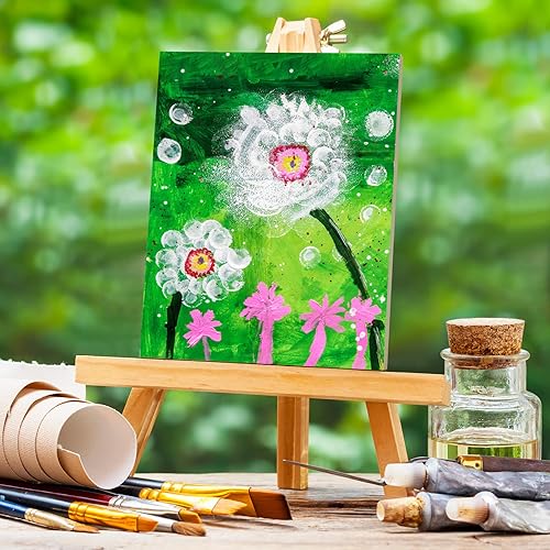 Miniatura 4 de Paquete de 16 tableros de lona de madera sin terminar en blanco de 8 x 10 pulgadas y 11 x 14 pulgadas para pintar dibujos de vertido para