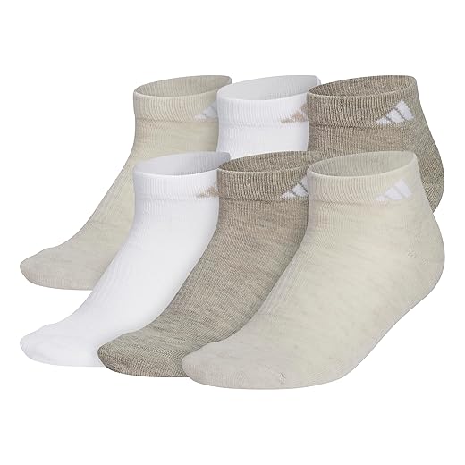 adidas Women's Athletic Cushioned Low Cut Ankle Socks (6 Pairs) Durable & Comfortable