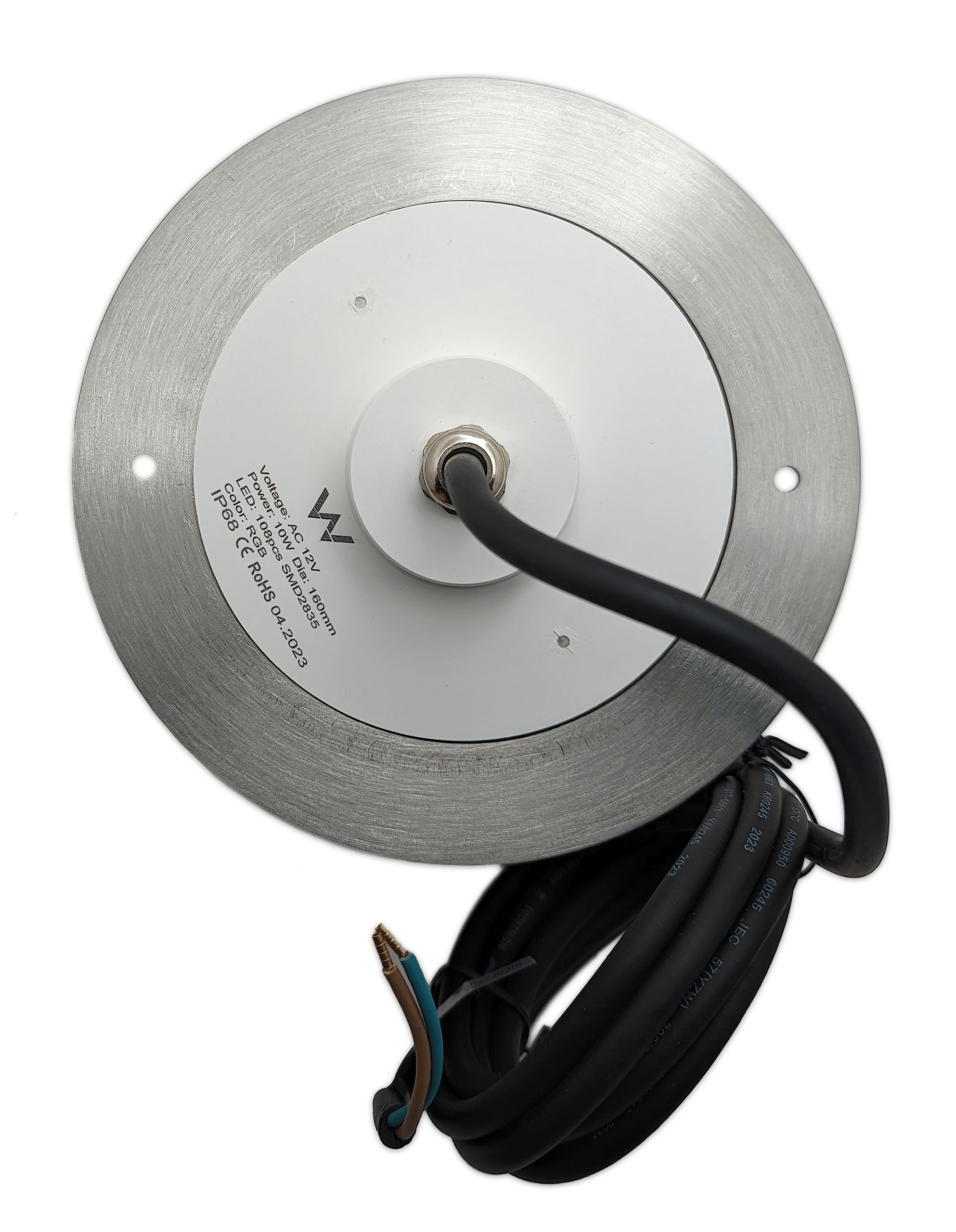 SWIMHOME Warmpool Foco LED Mini Piscina Extraplano, Relleno de Resina, Acero Inoxidable, RGB, Ø11 cm, 6W 12V AC