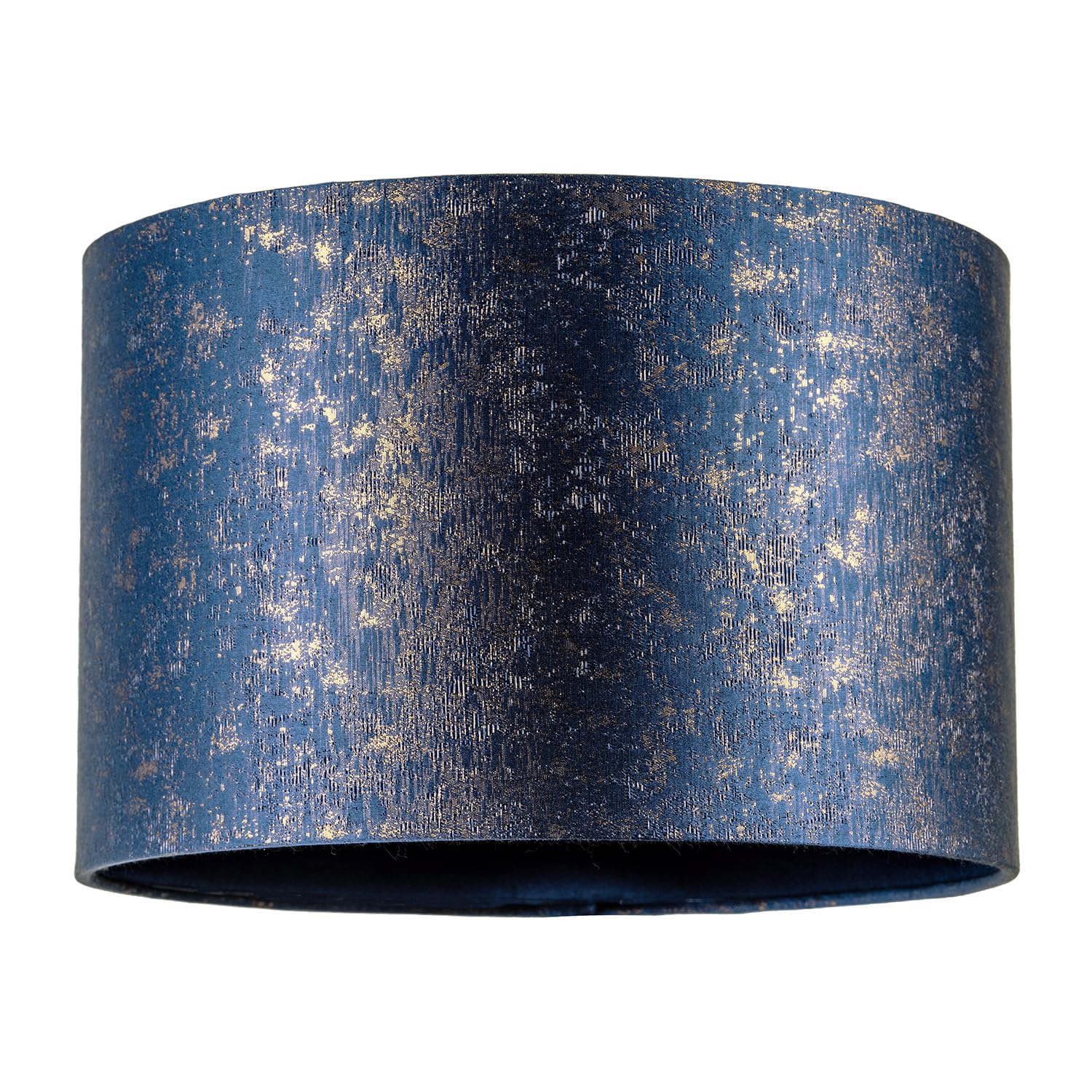 Modern Midnight Blue Textured Jacquard Fabric Lamp Shade with Gold Foil Fleck Accents | 30cm x 20cm | Inner Satin Fabric Lining by Happy Homewares