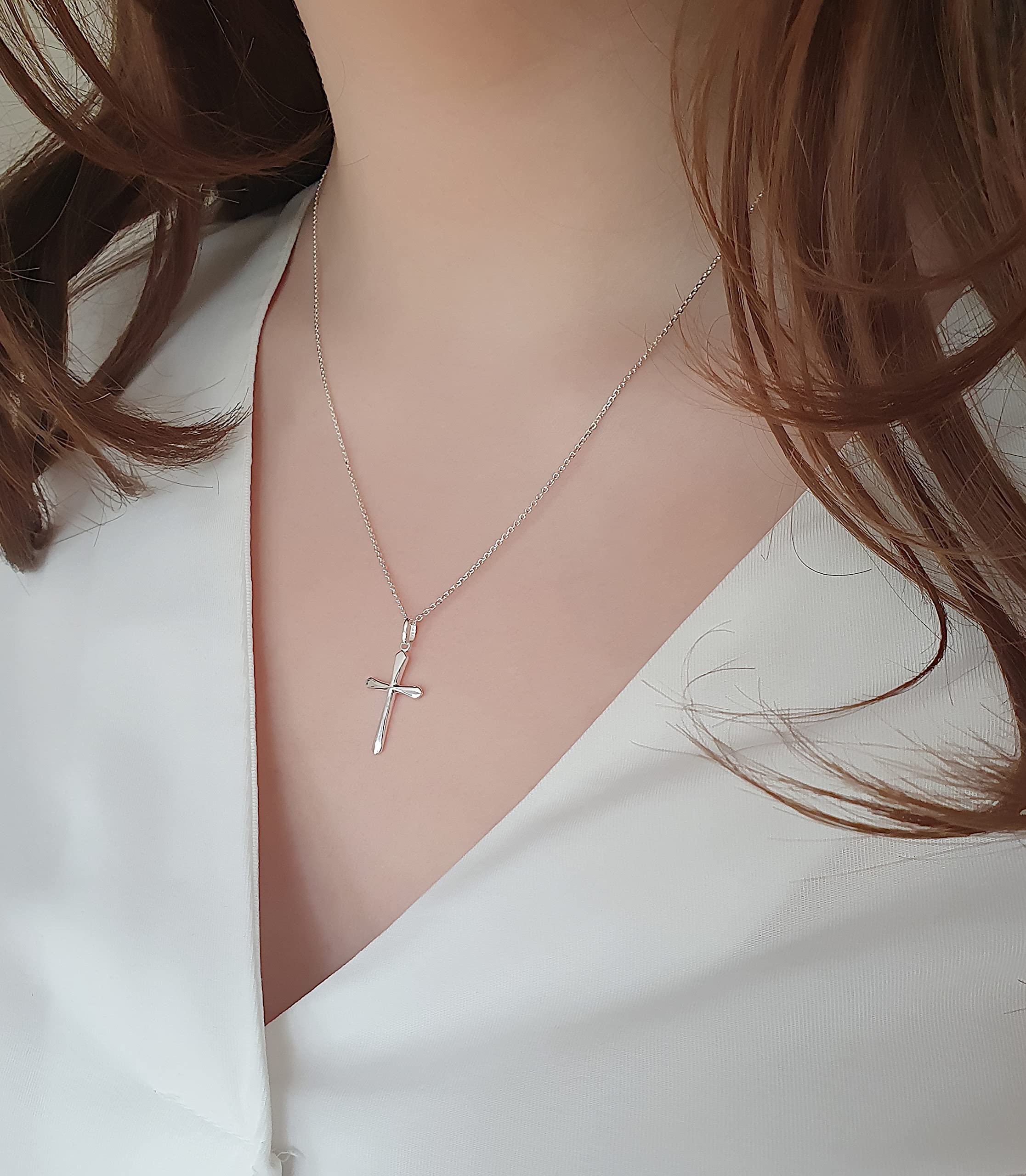 Halskette Kreuz Anhänger 925 Silber 23 mm Geschenk Konfirmation | Mädchen Firmung Kommunion