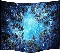 LOMOHOO Forest Starry Tapestry Wall Tapestry Wall Hanging Galaxy Tapestry Hippie Milky Way Tapestry Night Sky Tapestry Mandala Bohemian Tapestry for Bedroom Dorm Decor (Forest Starry, 80"x60"/203x153cm)