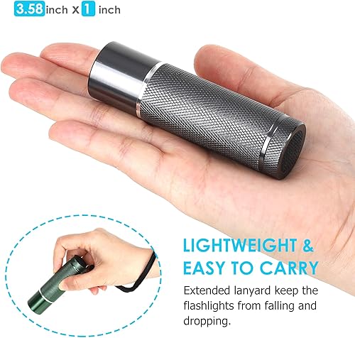 Miniatura 5 de FASTPRO Juego de 12 linternas, linternas LED de aluminio con pilas AAA incluidas y preinstaladas, linterna súper brillante de 100 lúmenes para