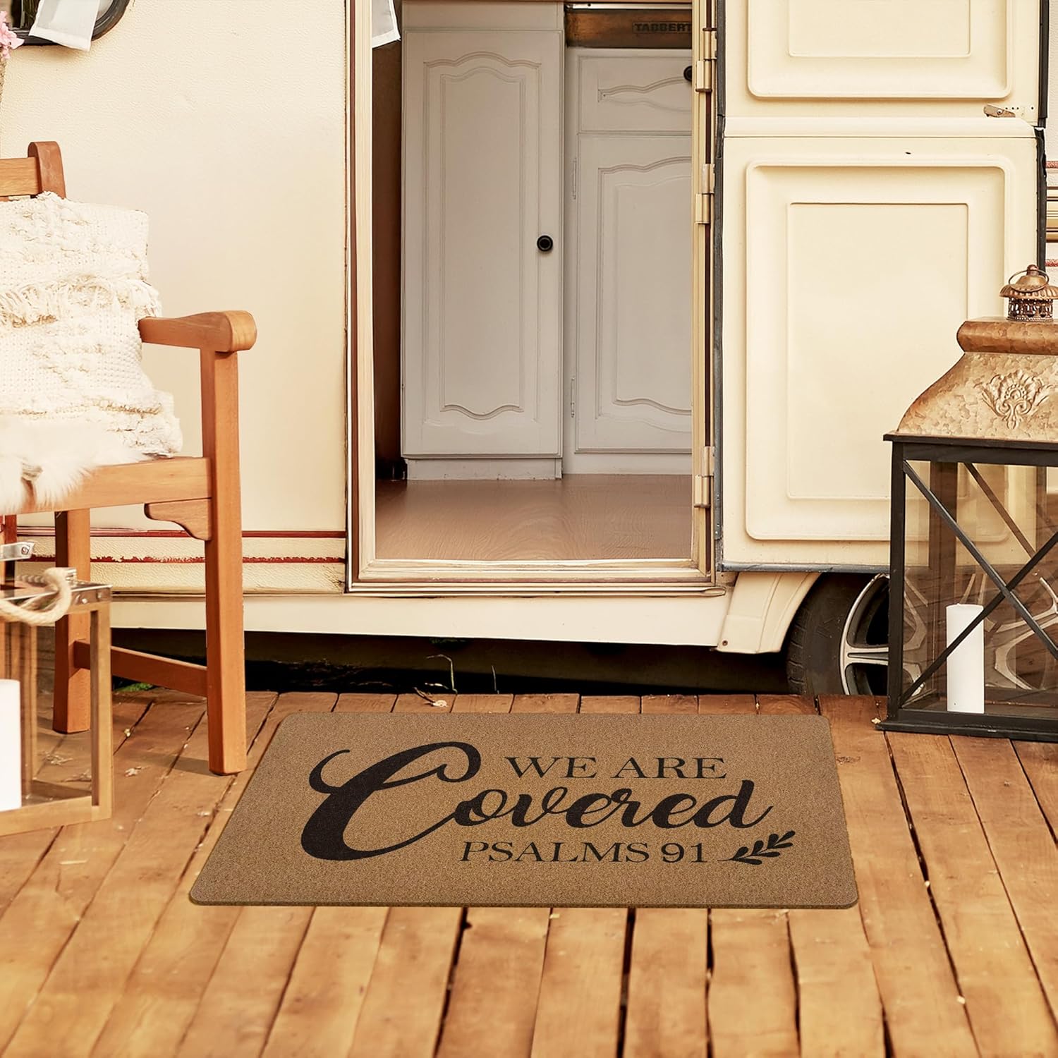 Christian Easter Door Mat, Christian Gifts, We are Covered Psalm 91 Doormat, Bible Verse Welcome Front Door Mat Indoor Outdoor Entrance, Scripture Artificial Coir Doormats for Patio, 30x17in