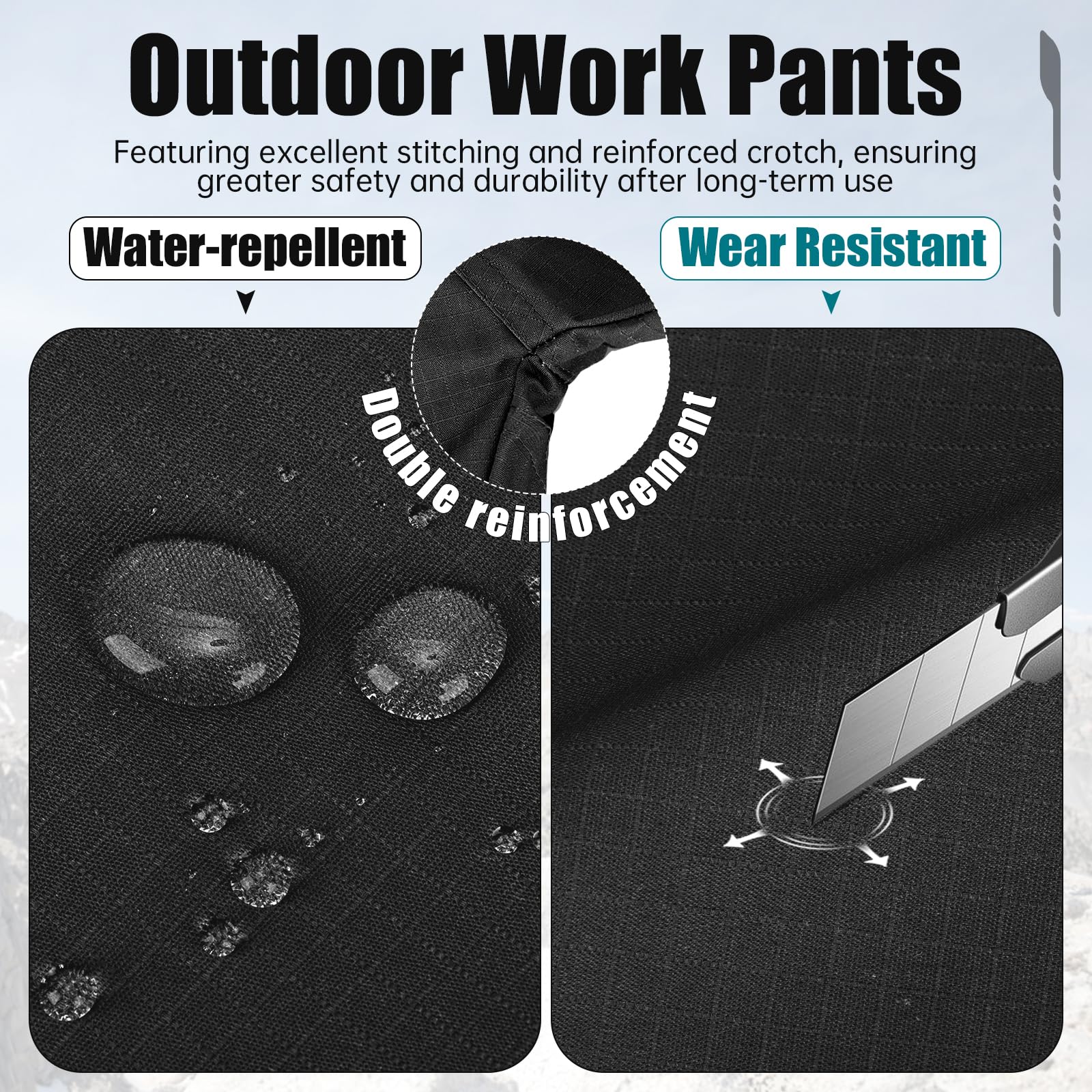 Pantalones de Trabajo para Hombre de Alta Resistencia con Múltiples Bolsillos, Pantalones de Combate Cargo para Senderismo, Acampada Casual Al Aire Libre