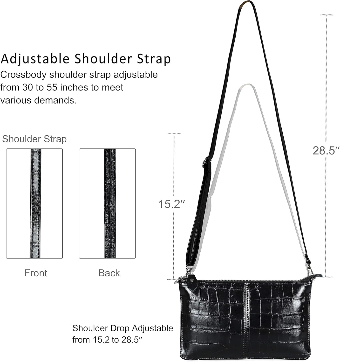 befen Genuine Leather Wristlet Clutch Wallet Purses Small Crossbody Bags for Women with RFID Blocking Card Slots - Image 6