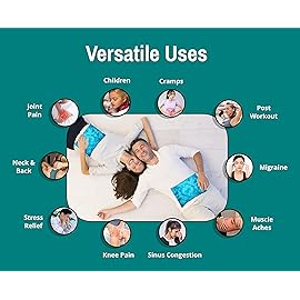 Microwavable Corn Filled Heating Pad and Cold Pack/Washable 100% Cotton Cover (Watermark - Aqua, 7.5in W x 11in L)