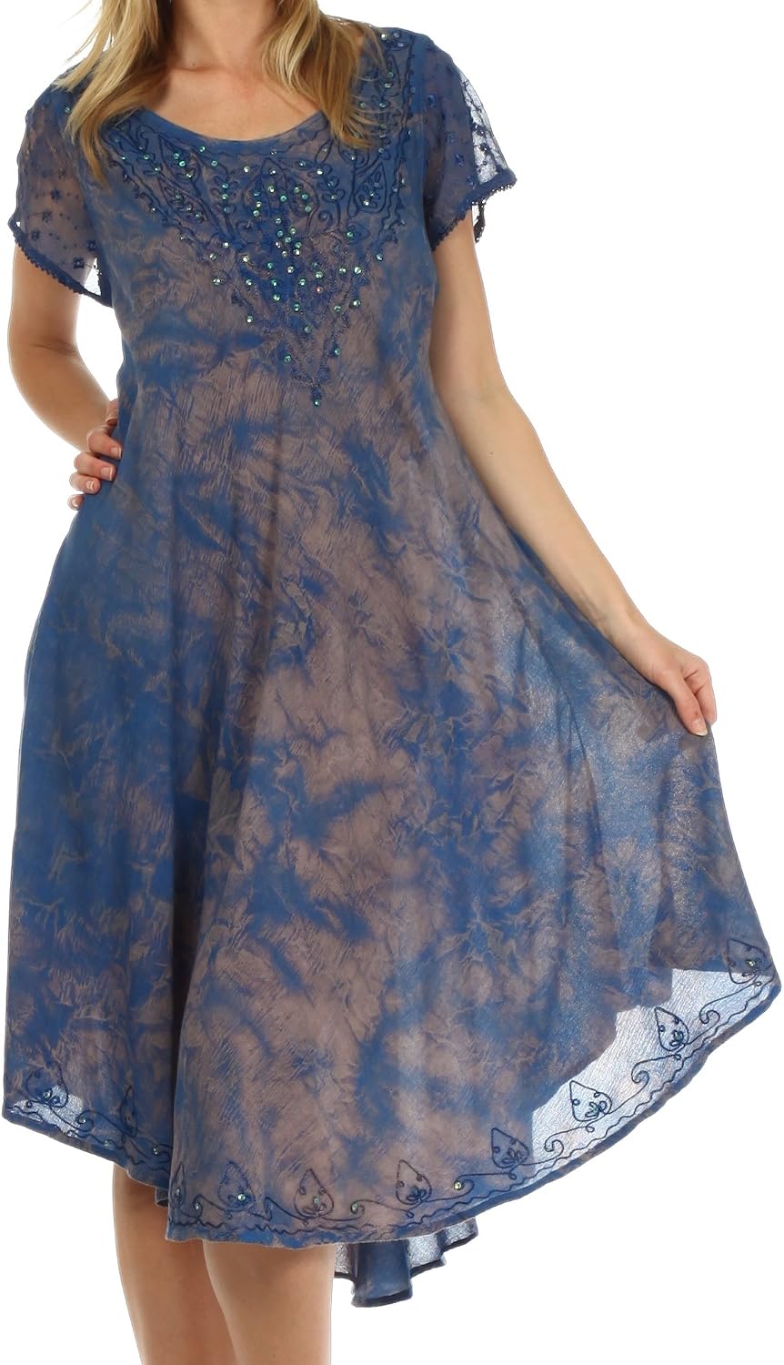 Sakkas Michiko Stonewashed Caftan Dress/Cover Up