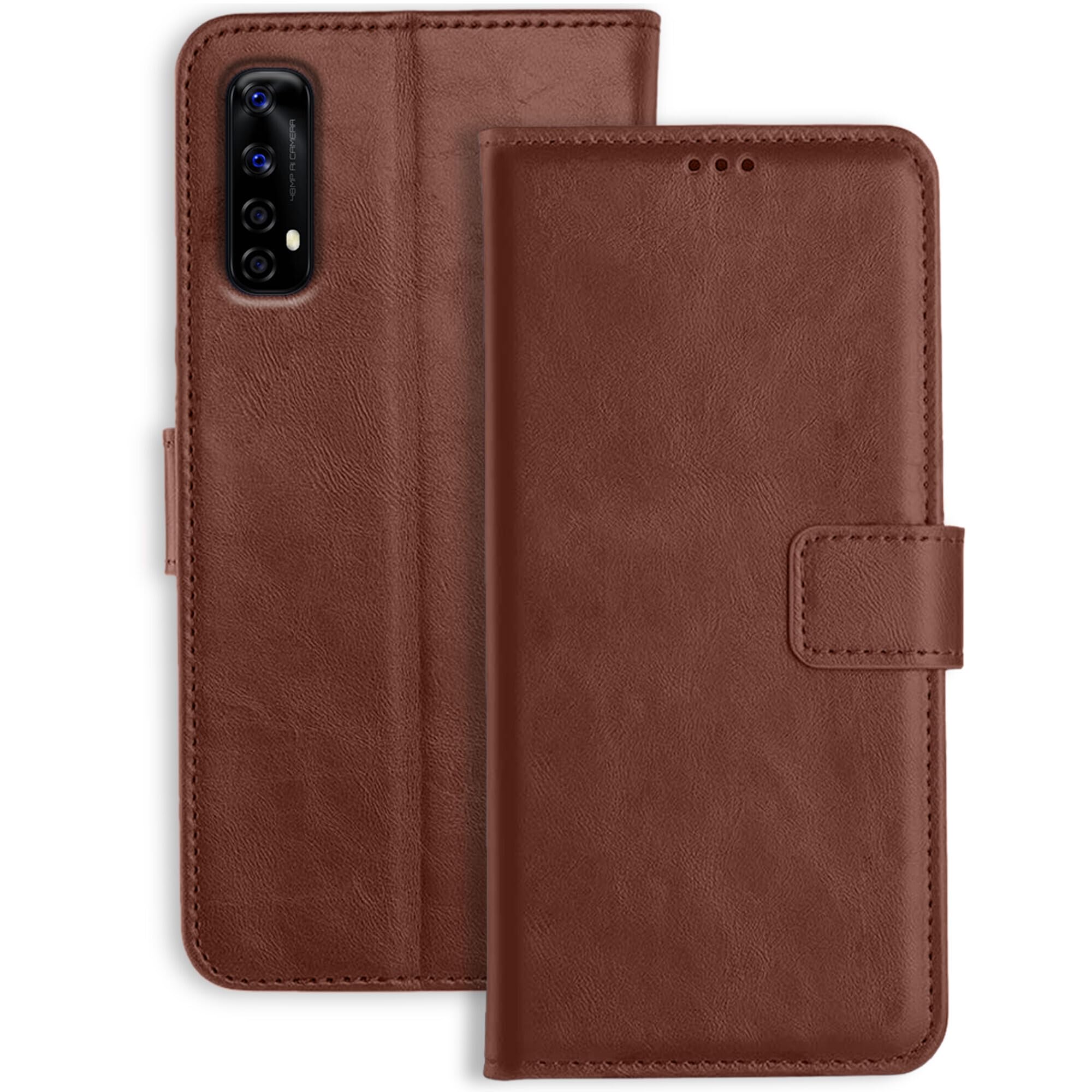 Orosky Realme Narzo 20 Pro Flip Cover | Leather Finish | Inside Pockets & Stand | Shockproof Wallet Style Magnetic Closure Back Cover Case for Realme Narzo 20 Pro (Brown) (B092JRBGYZ) Amazon Price History, Amazon Price Tracker