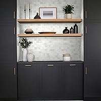 Vista 6 de Daltile SimplyStick Mosaix - Mosaico biselado de piedra natural de mármol de 2 x 4 pulgadas en niebla tormentosa/gris para paredes y salpicaduras