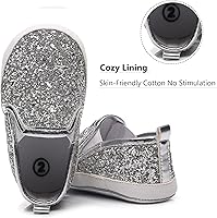 Vista 4 de HONGTEYA Zapatos de bebé para bebés, niños y niñas, zapatos de cuna para bebés, mocasines para niños pequeños
