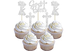 Gyufise Communion Cupcake Toppers, 24Pcs First Communion Cupcake Picks