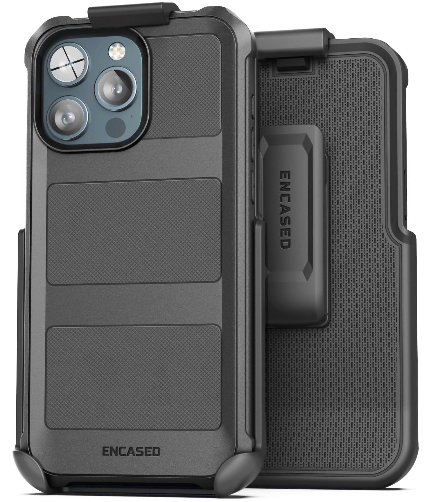 Encased Falcon Armor Designed for iPhone 15 Pro Max Case with Belt Clip Holster - Ultra Protective Shockproof Cover (Compatible with MagSafe)