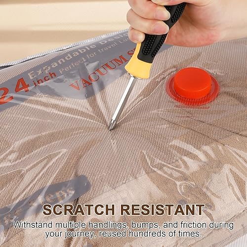 Miniatura 6 de Bolsas de vacío de viaje con kit de bomba recargable, paquete de 15 bolsas de compresión para viajes y hogar, ahorro de espacio para ropa, mantas,