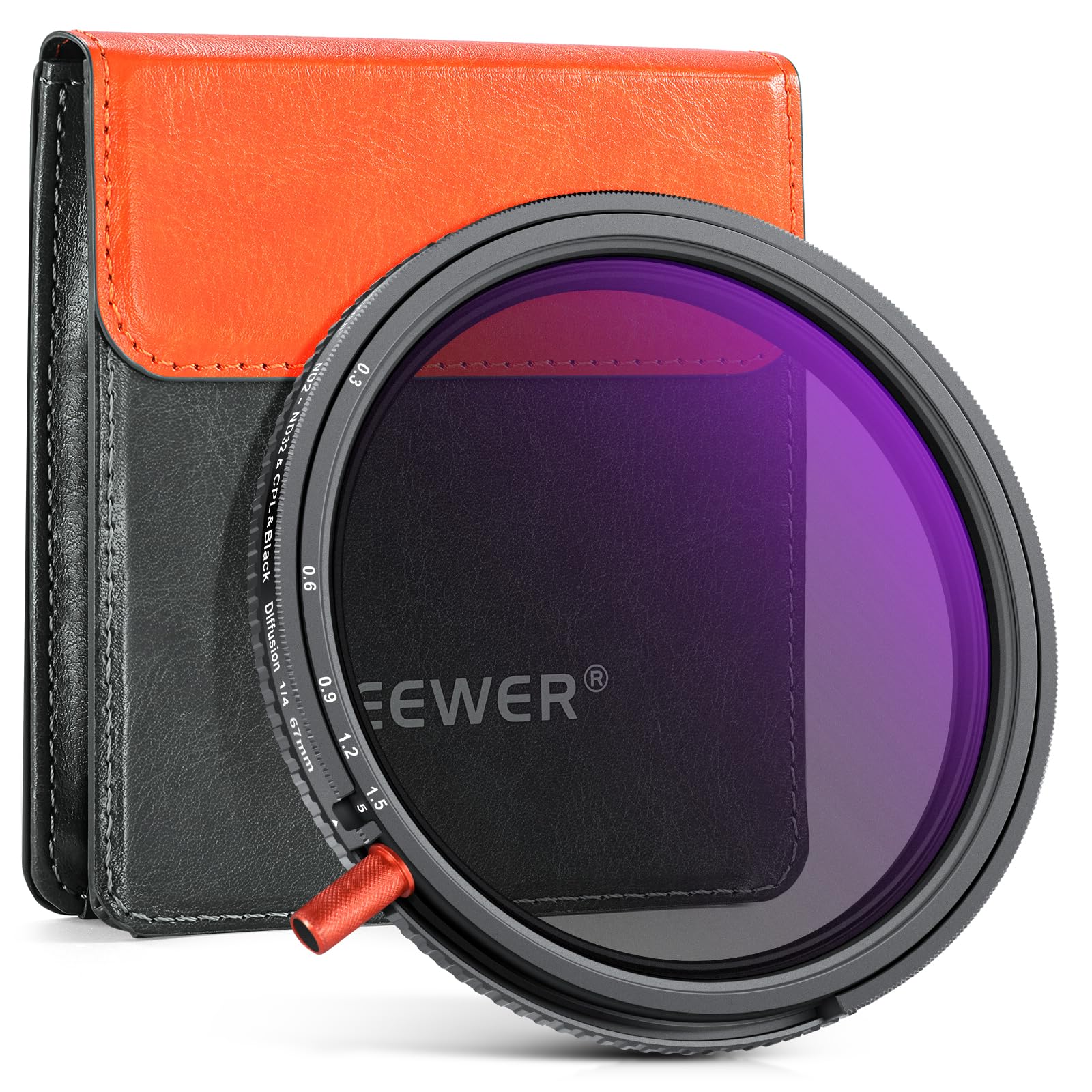 NEEWER 67mm 3in1 Filtro ND Variabile+CPL+Black Diffusion 1/4 Filtro Per Effetto Mist Cinematic, Filtro Effetto a Densità Neutra Polarizzatore Circolare in Vetro Ottico HD Multistrato con Custodia