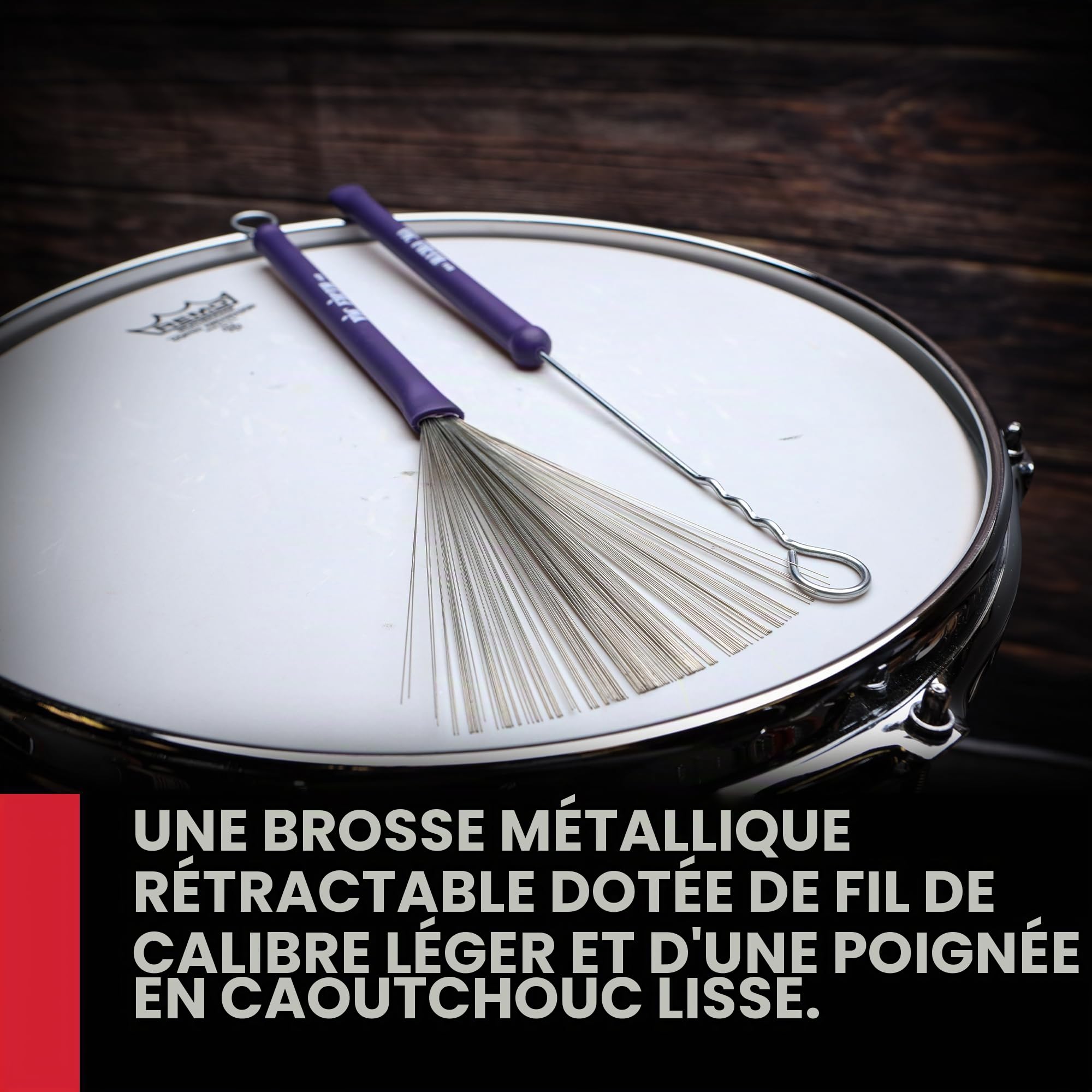 Vic Firth PVF HB Balais + Rod en Acier Heritage