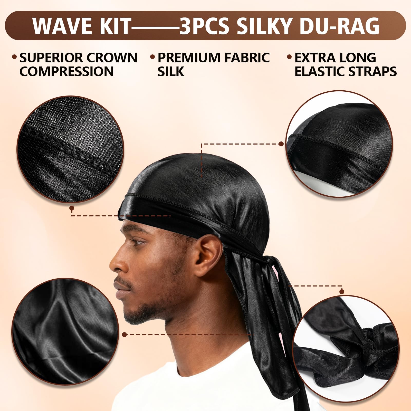 Wave Kit for 360 Waves with Brushes, Durag, Pomade and Accessories