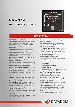 DKG-152 Generator Remote Start Control Panel/Unit/Controller
