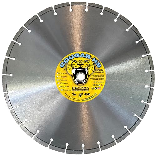 Cougar HS 18 Inch Diamond Concrete Saw Blade, Premium General