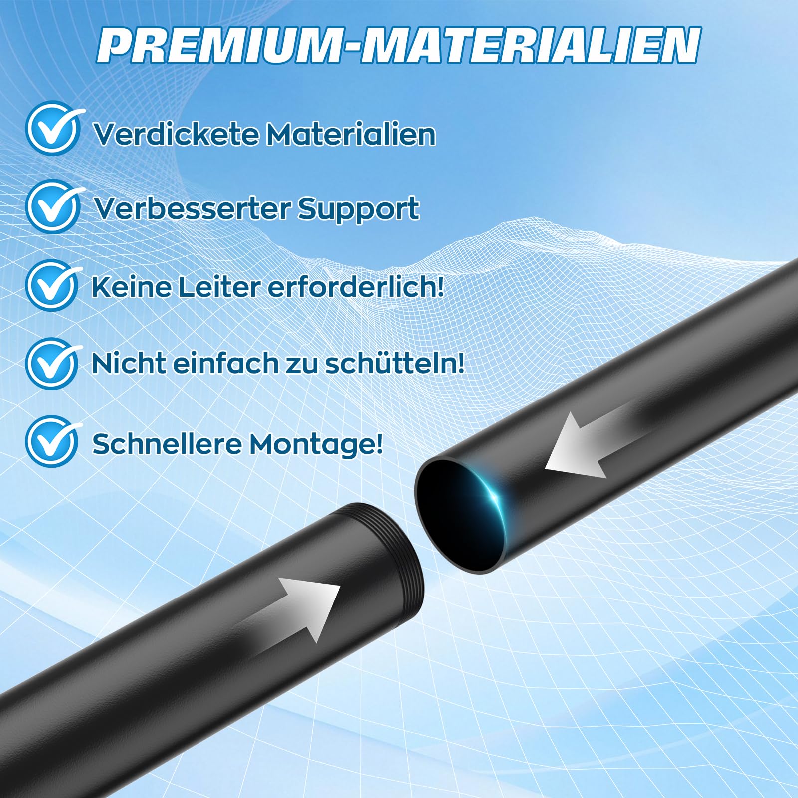 IMAYCC Kit de Support Starlink Gen 3 Longue, 7.9FT Réglable Starlink Ground Pole Mount Gen 3 avec Adaptateur de Tube StarlinkGen 3 Internet Standard pour Cour Jardin Extérieur