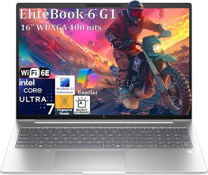 HP EliteBook Laptop Computer for Business, 6 G1i Next gen of 660, Intel Ultra 7 255U, Copilot AI, 16" FHD+, Backlit Keyboard with Fingerprint Reader, Windows 11 Pro, 16GB DDR5 RAM, 512GB PCIe SSD