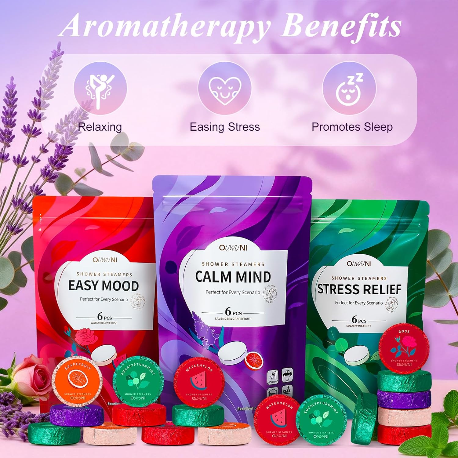 Shower Steamers Aromatherapy - 18 Pack Shower Bombs Natural Organic Essential Oils, Mothers Day Gifts for Mom Wife, Self Care Relaxation Gifts for Women Her Grandma - Image 7