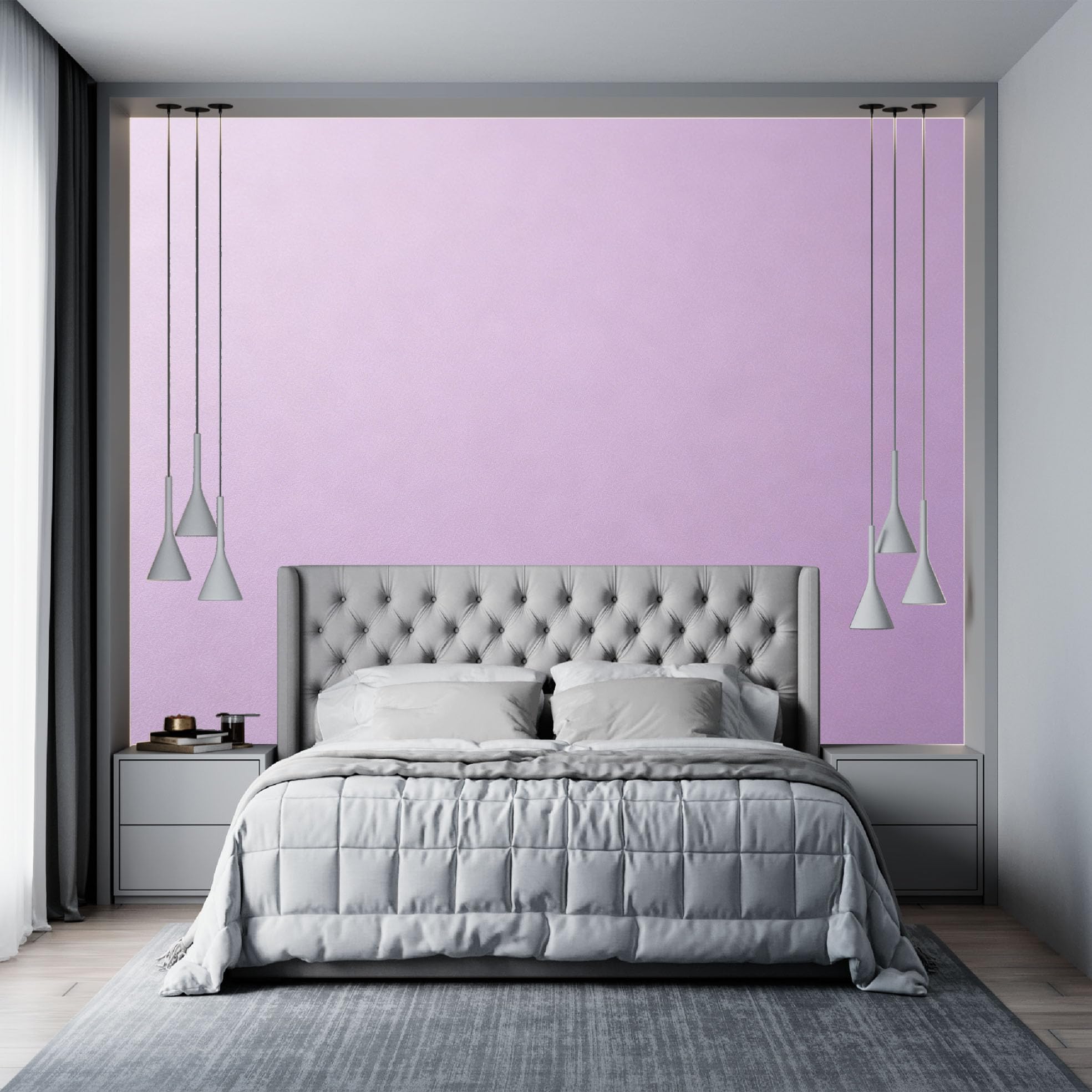 Papier peint lavande pour chambre et salon, décor mural uni adhésif style moderne