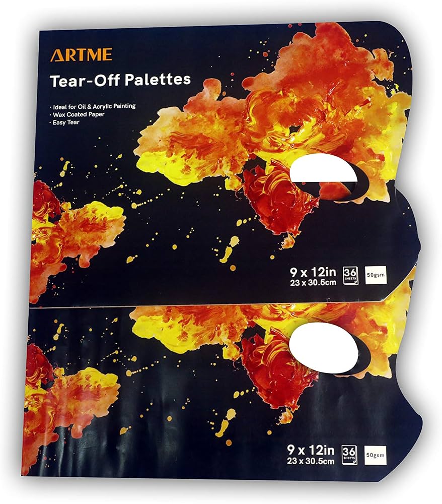Palettenpapier Zum Abreißen – 25,4 X 35,9 Cm (8K), Weiß, Für Öl, Acryl & Aquarell, Mit Daumenloch