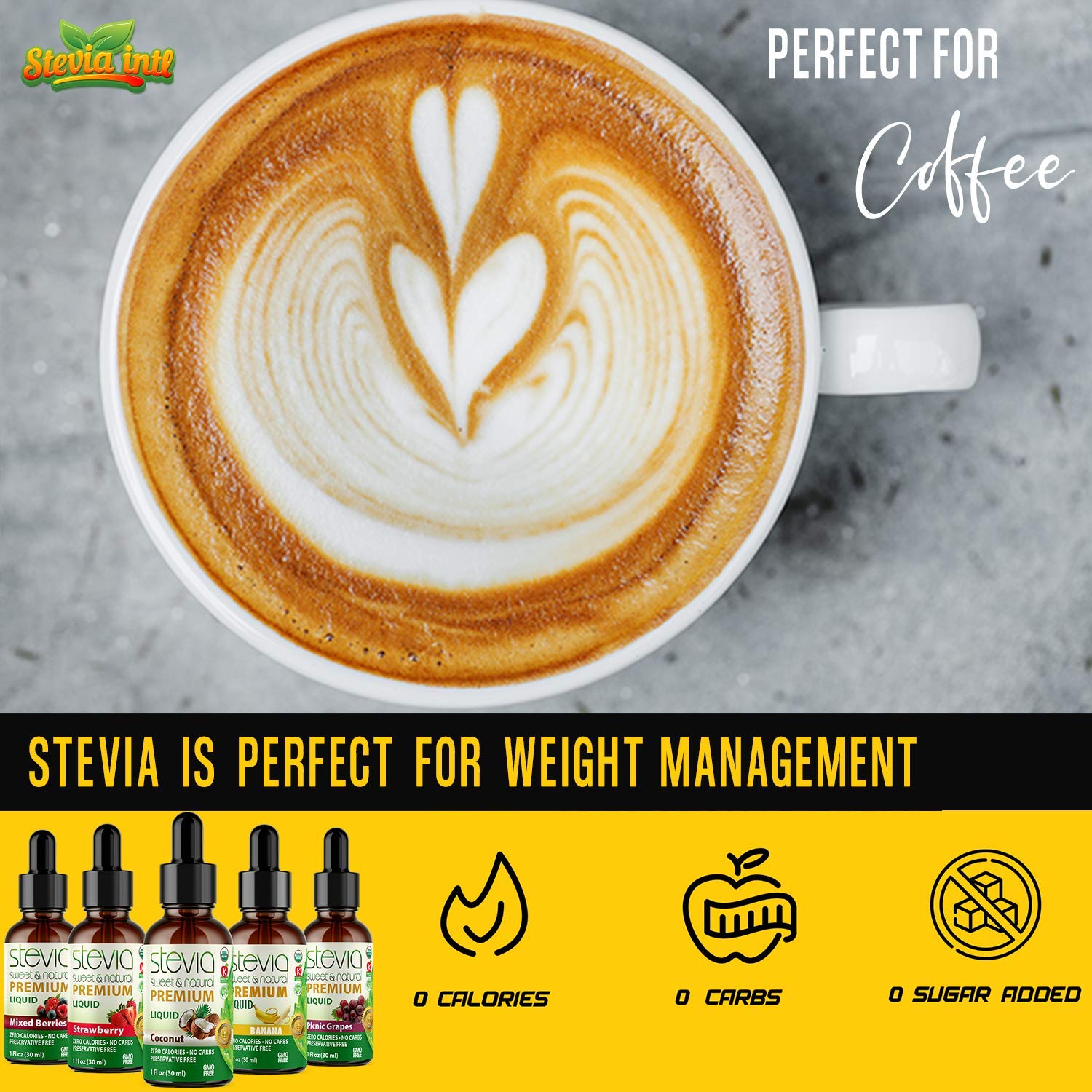 Stevia Intl - (Pack of 5) Exotic Fruits Bundle. 5 Flavors Stevia Liquid Drops. All Naturally Sweet, Non-Bitter, No Sugar Added, 0 Carb, 0 Calorie, Non-GMO, Vegan, Diabetic & Keto Friendly (1oz)