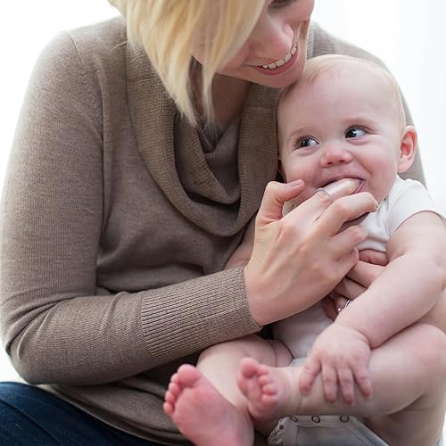 Miniatura 3 de Dr Browns Kit de cepillo de dientes de silicona para bebés dos cepillos para dedos estuche de almacenamiento de viaje y pasta de dientes para bebés