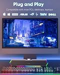 LENRUE G11 Computer Speakers for Desktop, Touch Lights PC Speakers with Surge Clear Sound, USB C/USB Powered for Computer Desktop PC Laptop Monitor(Black) (Black) (Black)