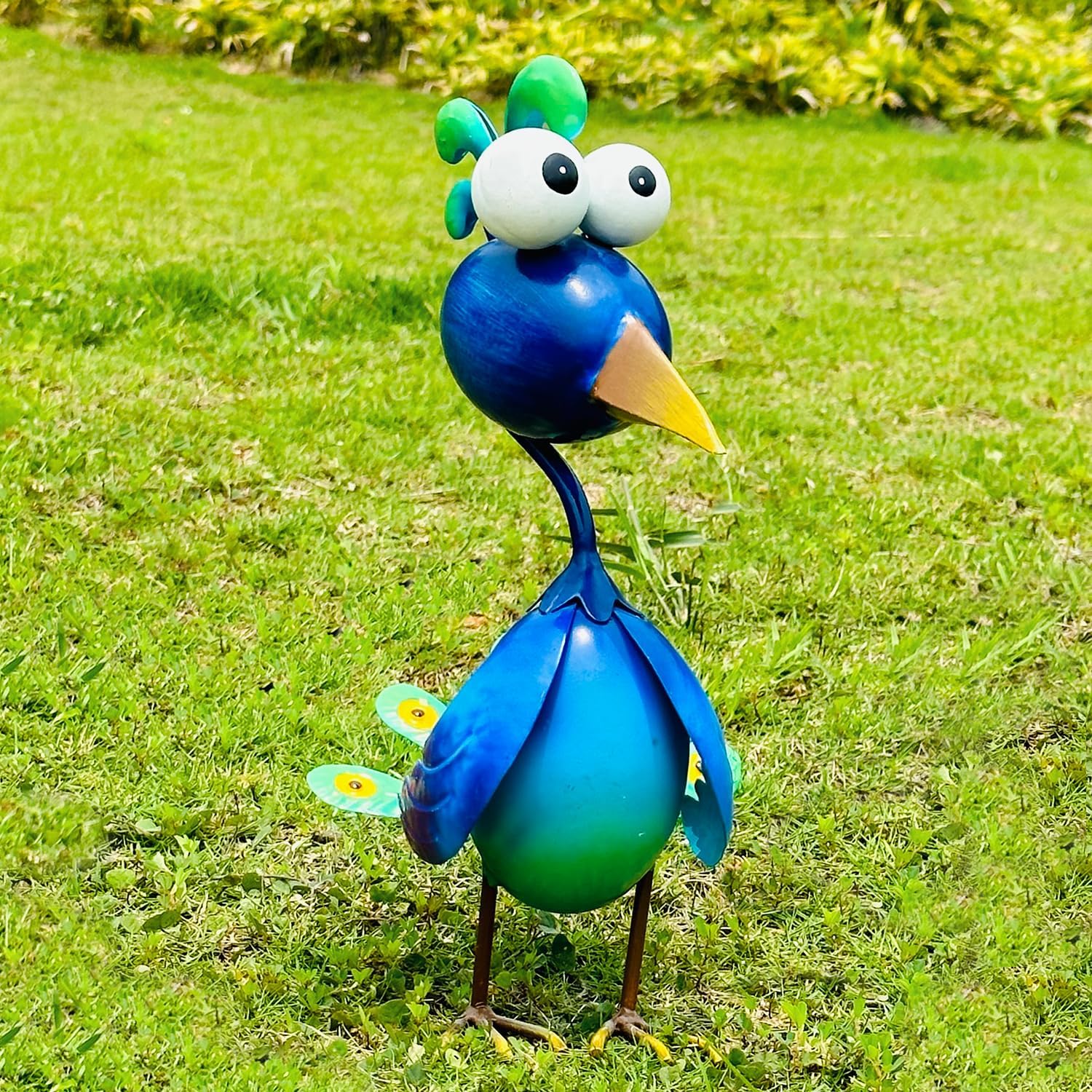 Kircust Peacock Decor Metal Yard Art Outdoor Statues Lawn