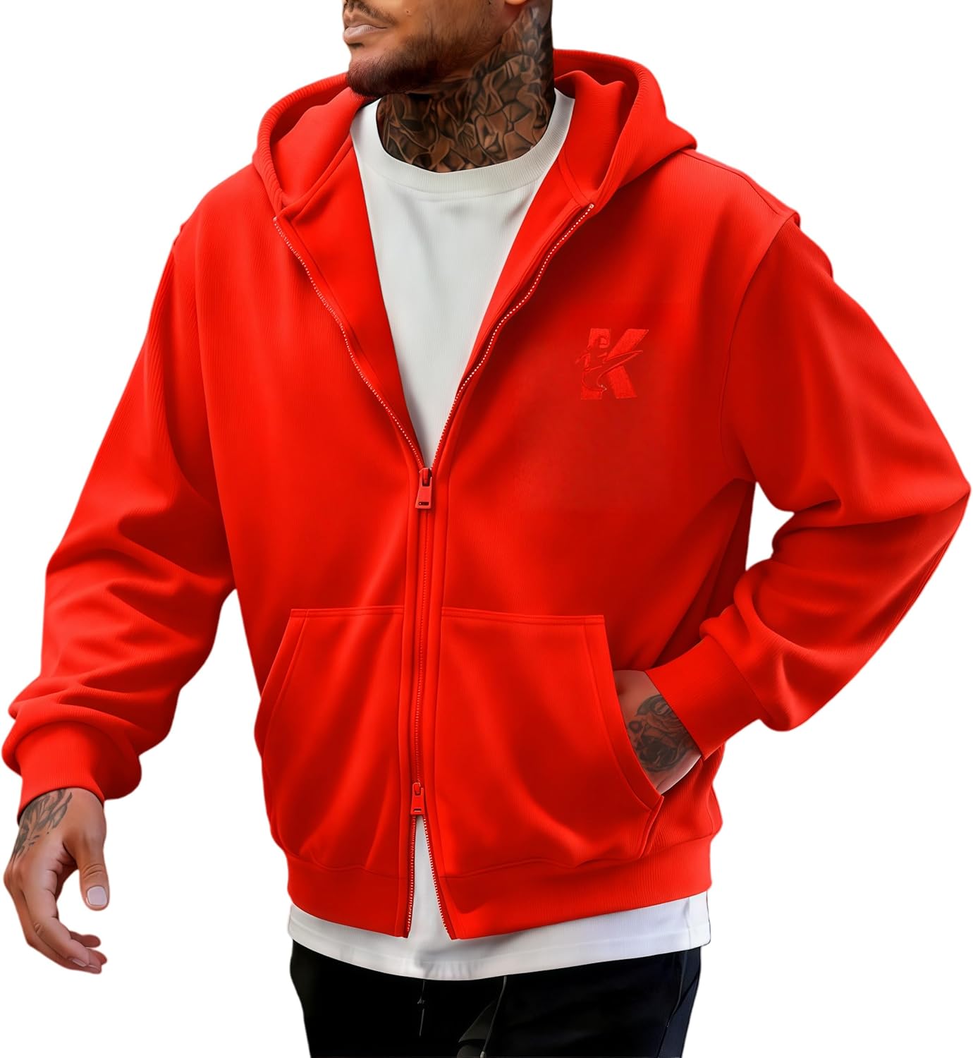 Men's Full zip Hoodie Cotton Long Sleeve Casual Sweatshirt Pullover Sweatshirts Heavyweight Athletic Hoodies - Image 3