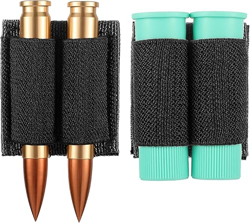 Miniatura 3 de Paquete de 2 soportes tácticos para escopeta para rifles, cartucho Molle, portador de munición para calibre 1220