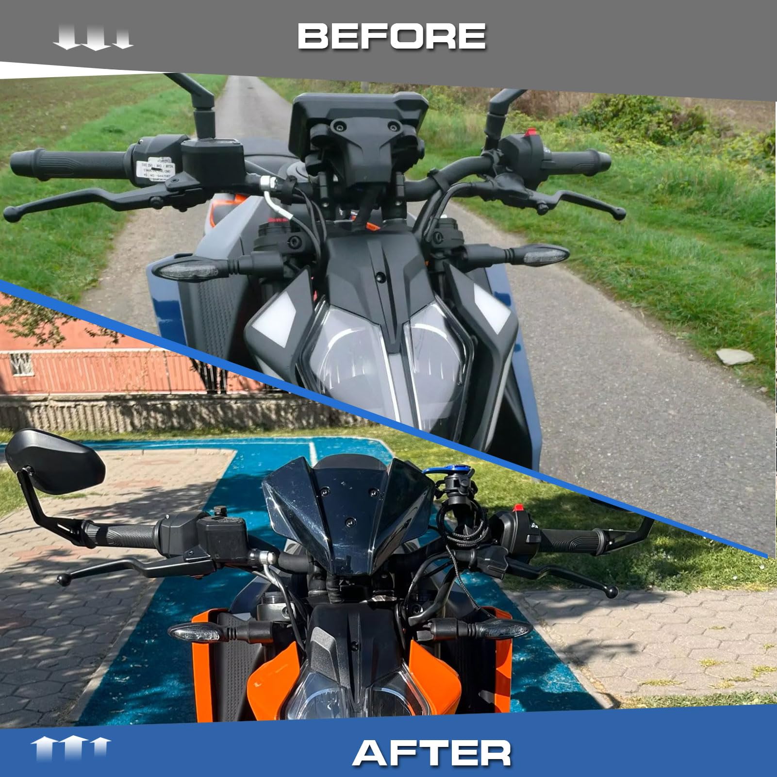 Parabrezza per moto Parabrezza Deflettore antivento Parabrezza Visiera Visiera Replacement for K&T&M DUKE 125 DUKE 250 DUKE 390 2024 2025 Accessori per modifiche (Fumo nero)