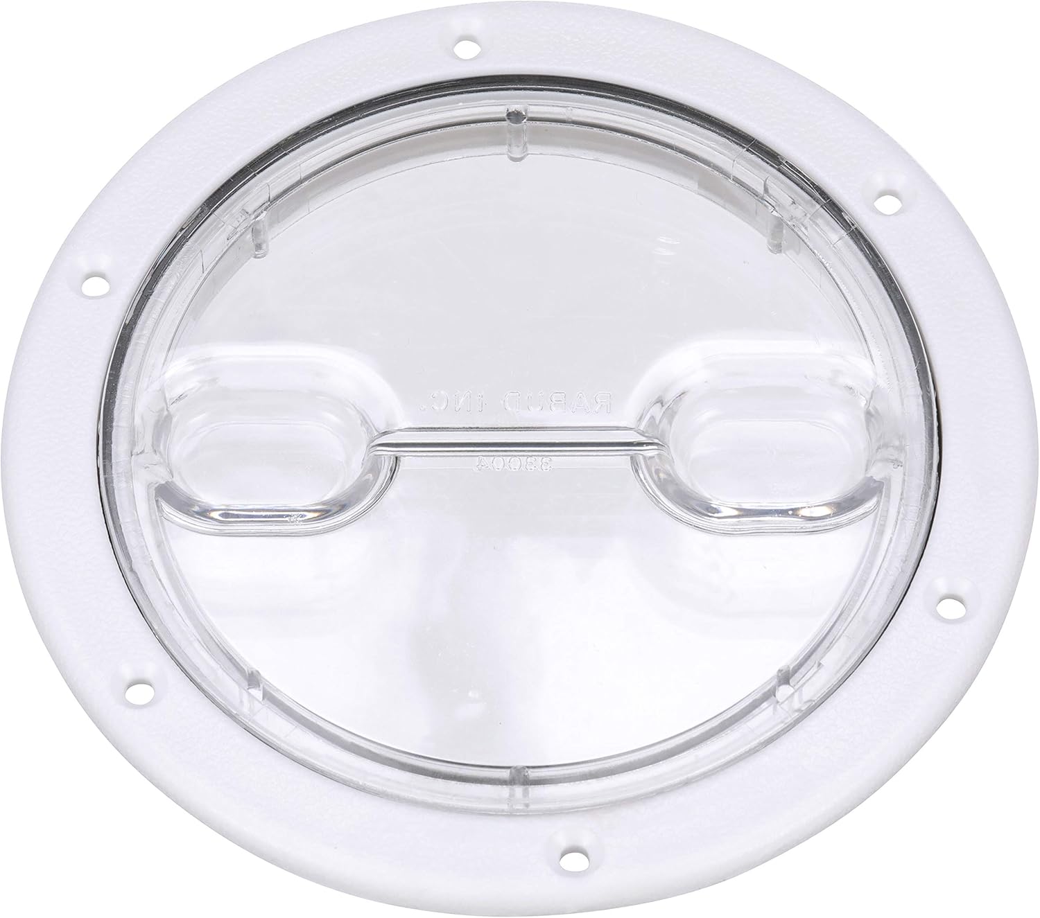 Seachoice Twist 'N' Lock Deck Plate, White w/Clear Insert, Up to 6-1/2 in. Diameter