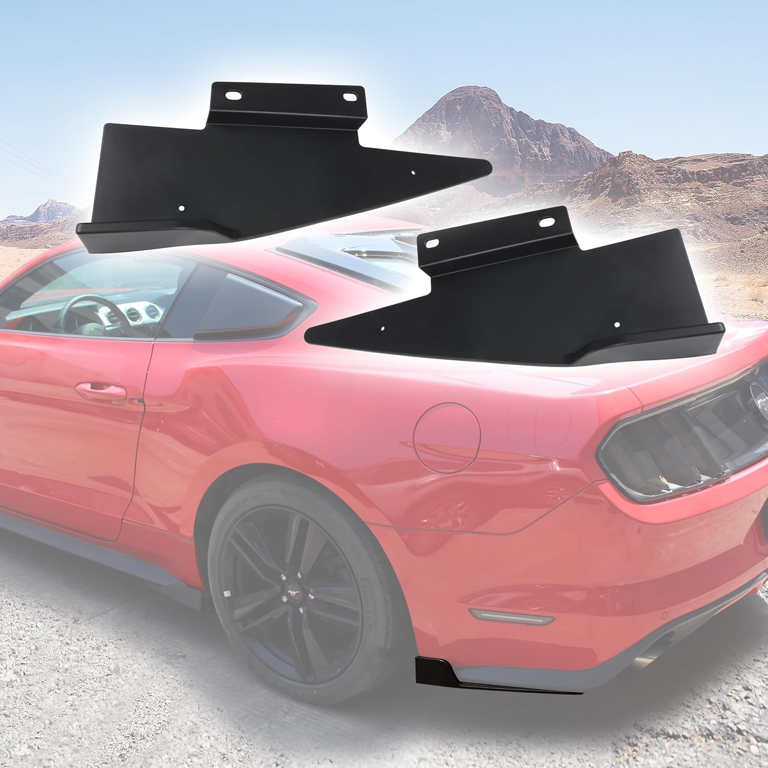 Side Skirt Rocker Winglet & Rear Side Splitters Car Body Plastic Compatible with Ford Mustang 2015-2023 Side Beam Side Skirt Rear Diffuser Accessories 2PCS